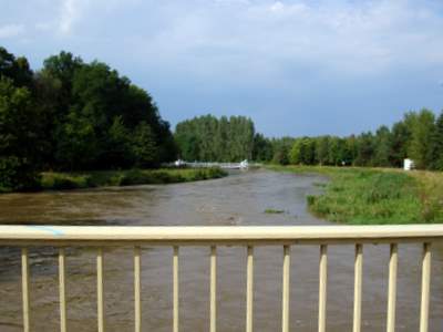 Hochwassersituation an der Lausitzer Neie im Bereich des Landkreises Grlitz 8 August 2010, 18 Uhr