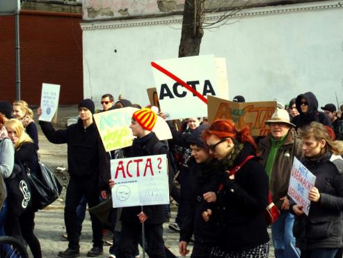 "Stopp ACTA" Demonstration in Grlitz und Zgorzelec