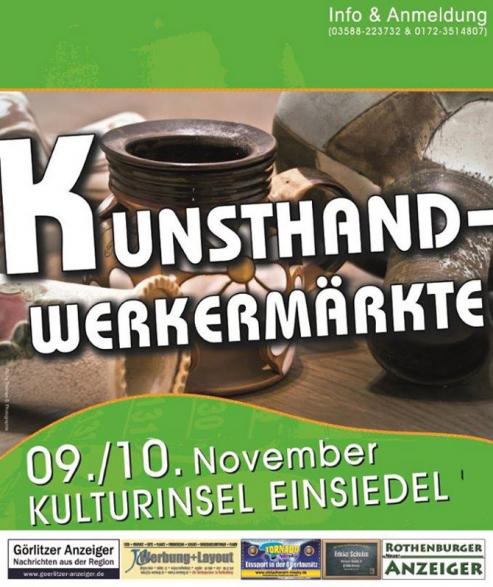 Kunsthandwerkermarkt im KRNUM der Kulturinsel Einsiedel